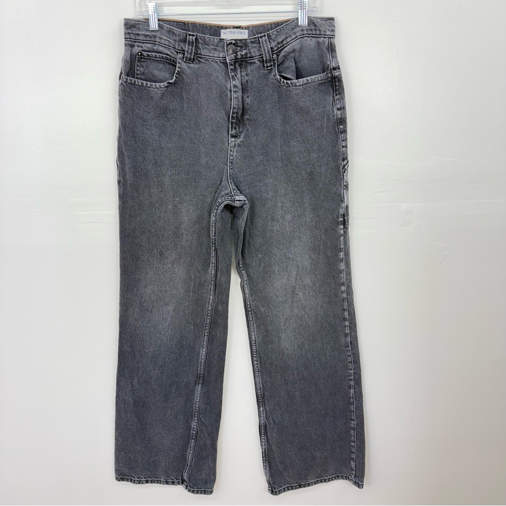 We The Free Gray Wide Leg Flare Jeans A12